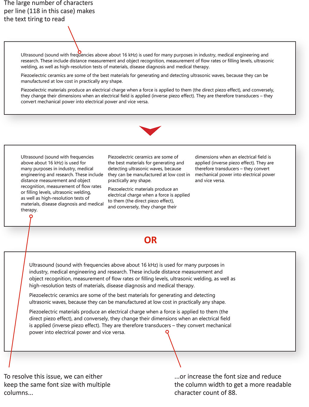 How to improve text layout for white paper using column formatting